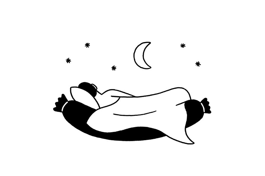 Illustration Frankfurter Würstel im Schlafrock: Schlafender auf einer Wurst
