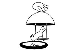 Illustration for Kanarienmilch (vanilla sauce): cloche with canary