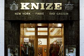 Store entrance to mens' outfitter Kniže