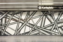 Art in the subway, Peter Kogler, Karlsplatz