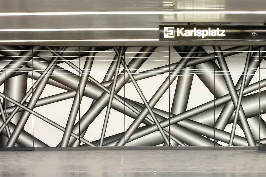 Art in the subway, Peter Kogler, Karlsplatz