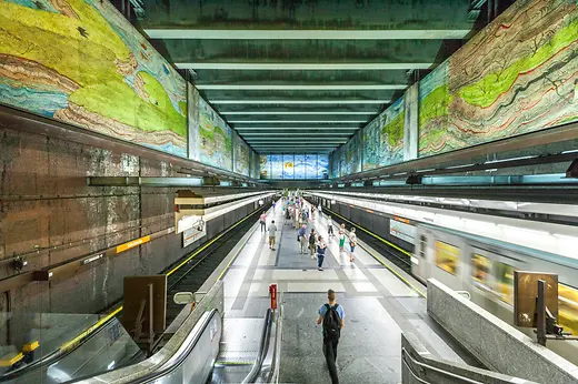 Subway station Volkstheater of the U3: \"The becoming of nature\" by Anton Lehmden