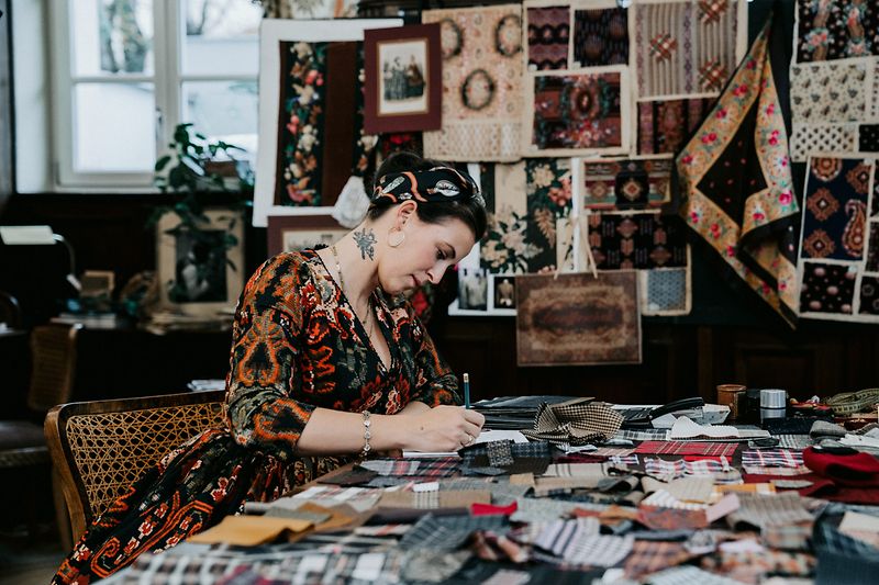 Designer Lena Hoschek in her shop