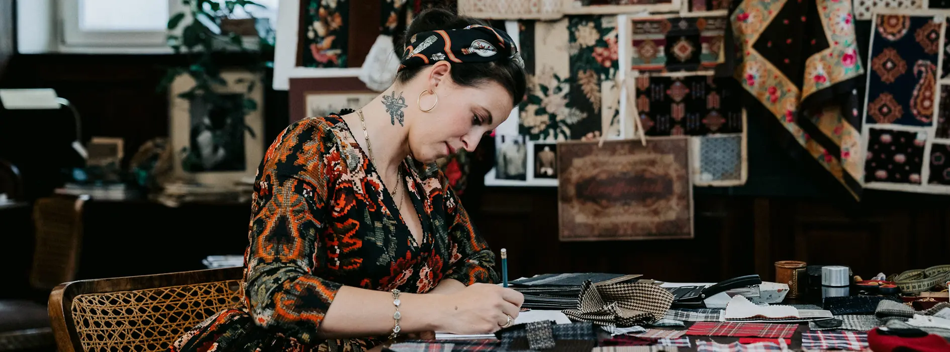 La styliste Lena Hoschek dans sa boutique