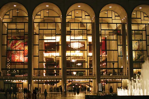 Exterior shot of the Metropolitan Opera in New York
