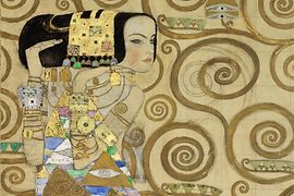 Část Čekání od Gustava Klimta