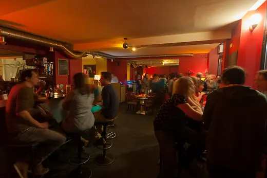 Bar Mon Ami, interior shot with guests 