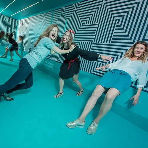Three women in an inclined position