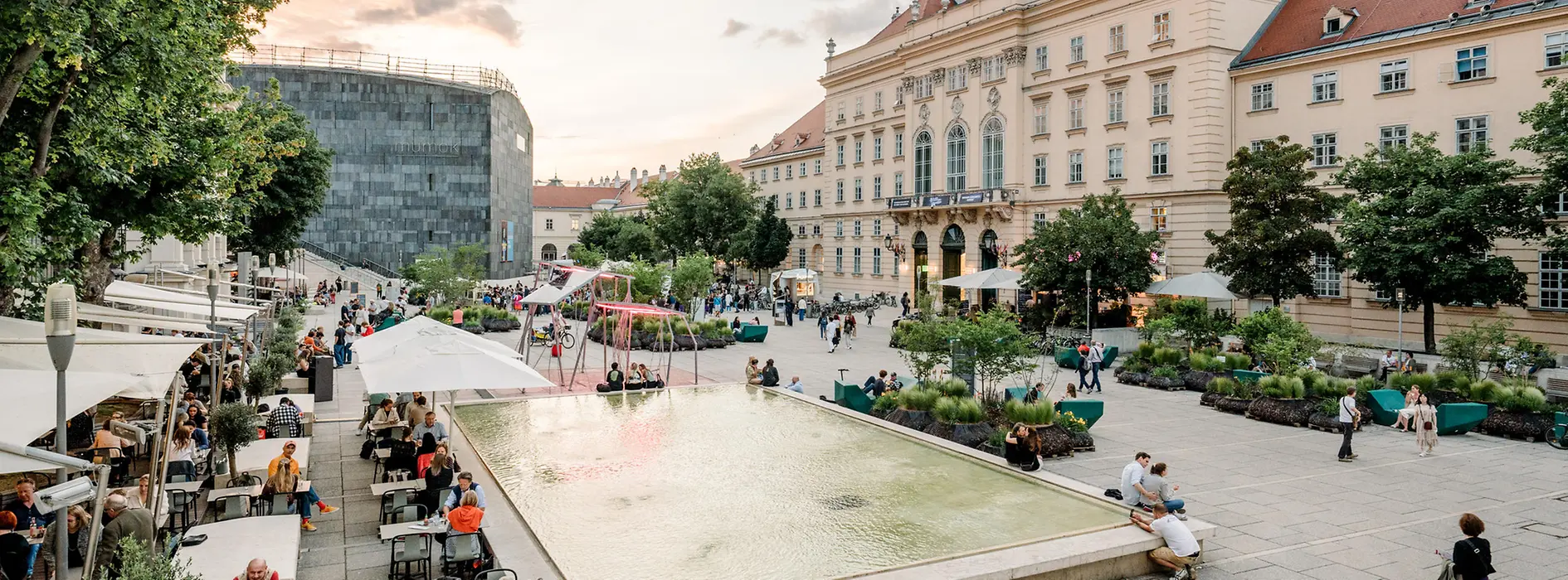 MuseumsQuartier Vienna, main courtyard 