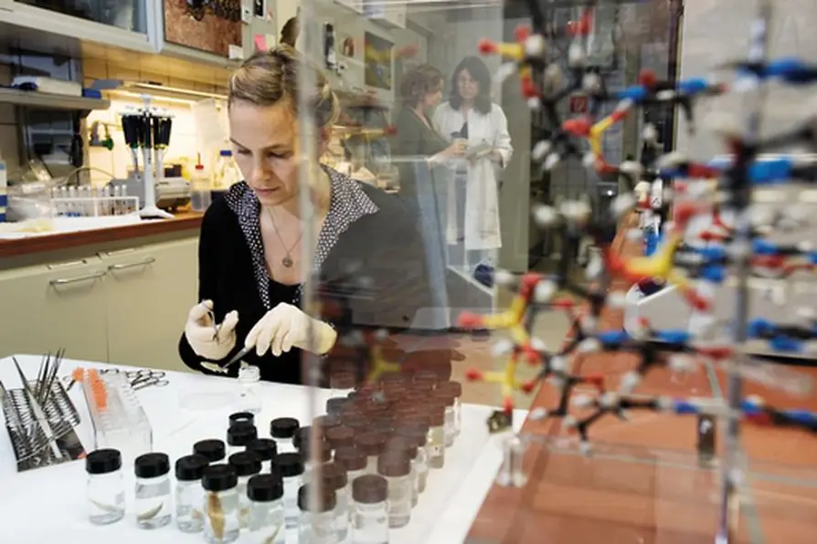 Woman in the DNA lab