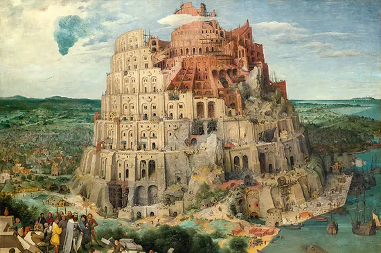Pieter Bruegel st.: Stavba babylónské věže, 1563, Uměleckohistorické muzeum ve Vídni