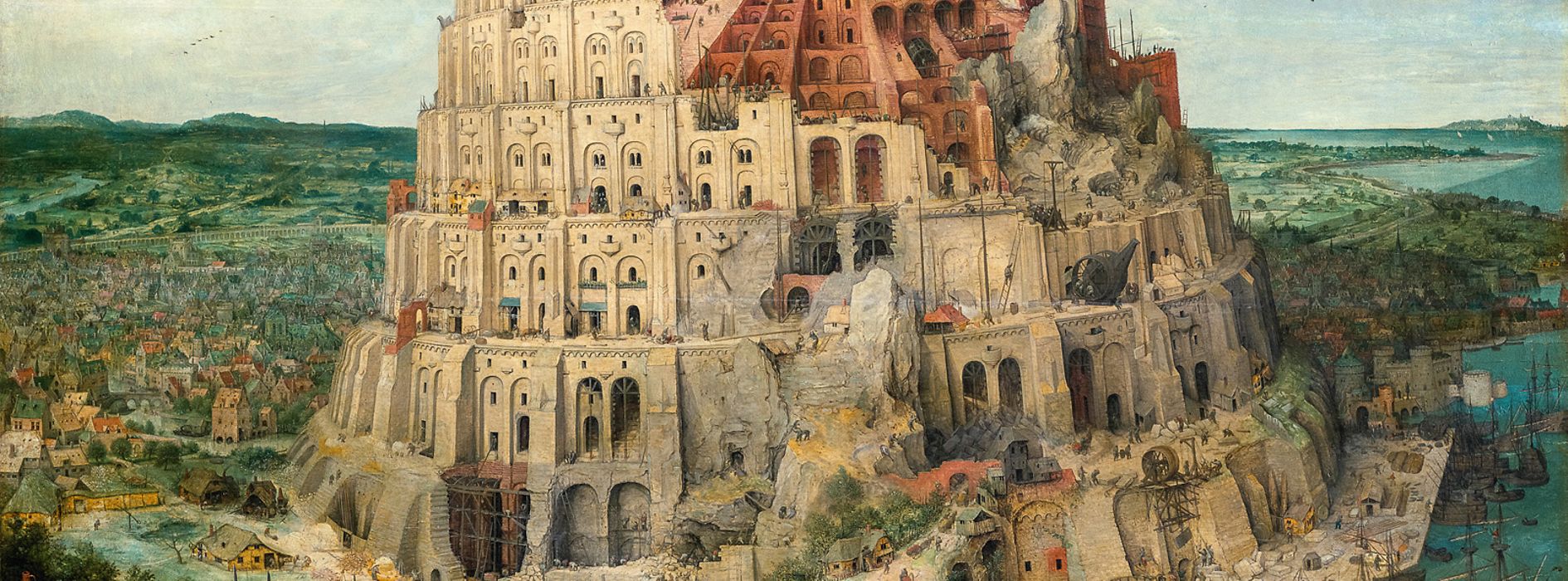 Pieter Bruegel st.: Stavba babylónské věže, 1563, Uměleckohistorické muzeum ve Vídni
