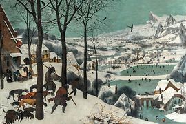 Id. Pieter Bruegel: Vadászok a hóban, 1565, Bécsi Művészettörténeti Múzeum