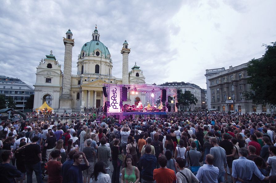 A Karlsplatzon lezajló Popfest