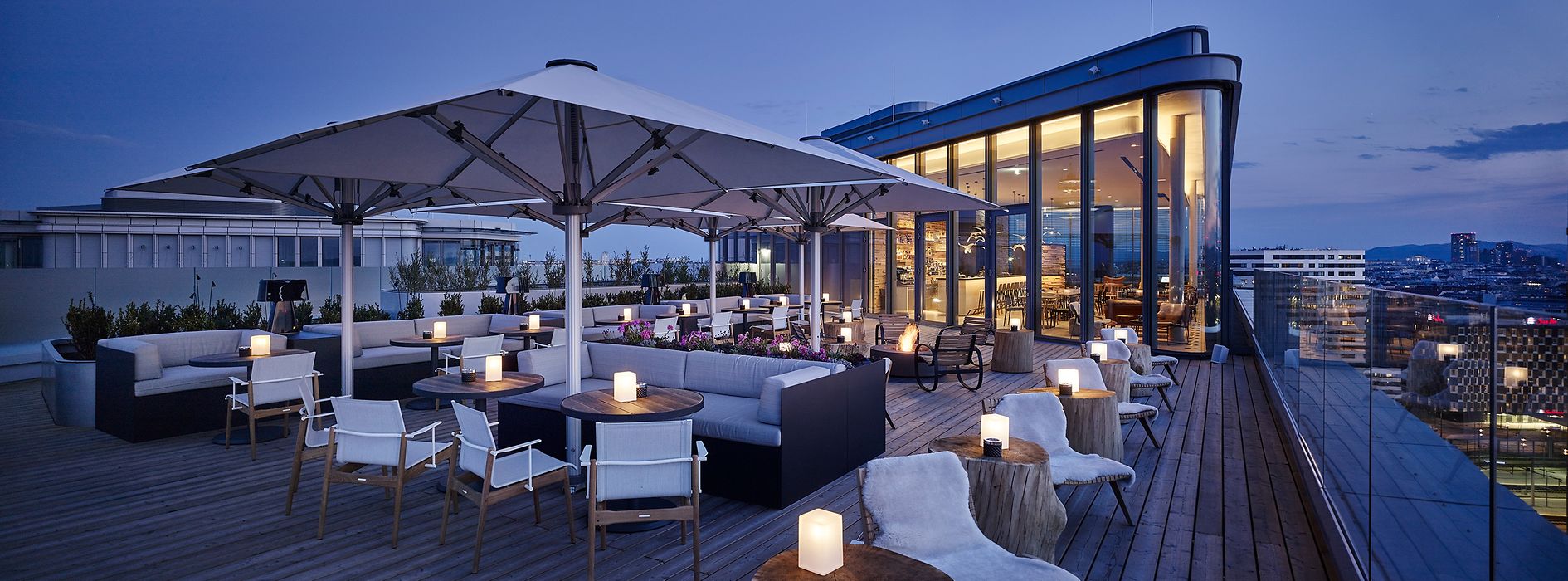 Bar sur toit Aurora, Andaz Vienna Am Belvedere, terrasse 
