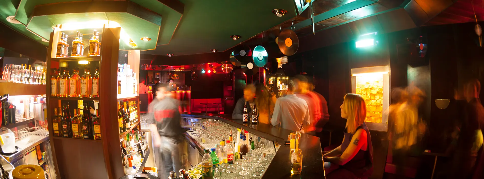 Roxy, interior shot with bar and guests 