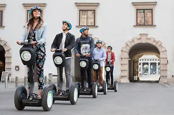 Tour group out and about in Vienna on Segways 