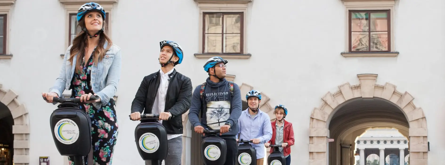Tour group out and about in Vienna on Segways 