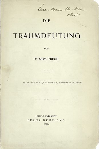 Picture of the first page of Sigmund Freuds "The Interpretation of Dreams"