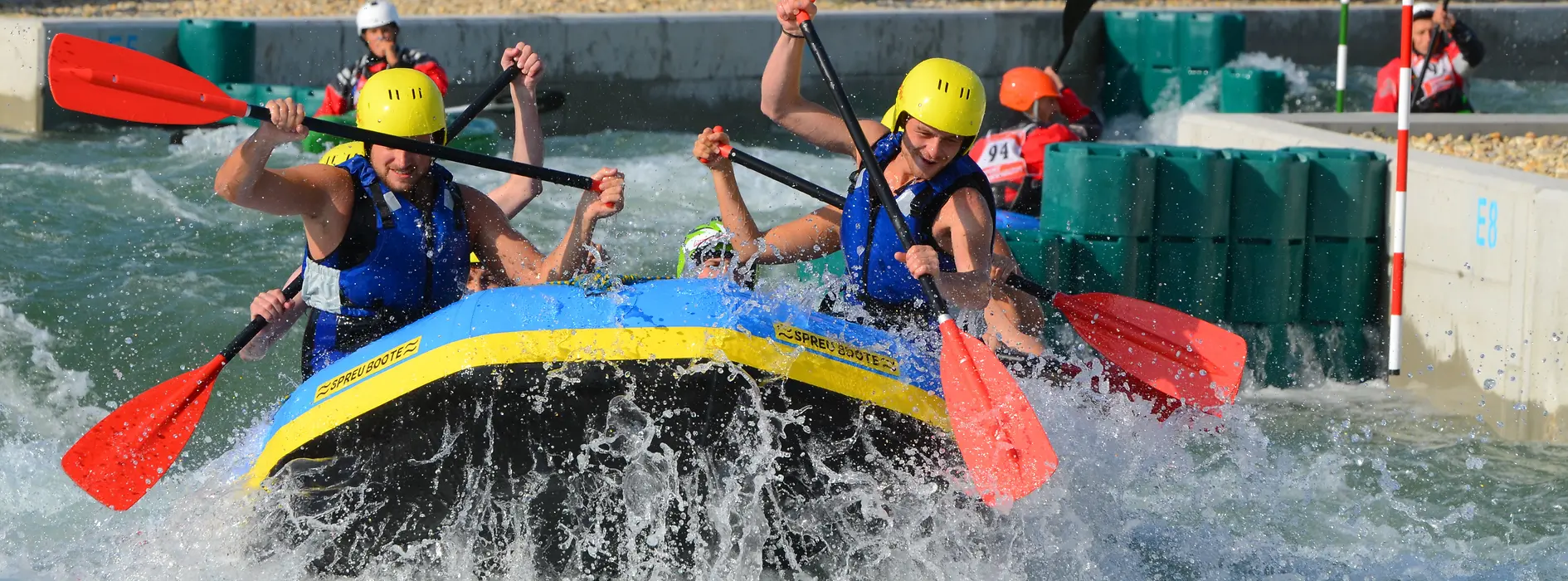 Rafting on the whitewater course
