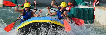 Rafting on the whitewater course