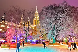 Ice-skating in front of City Hall