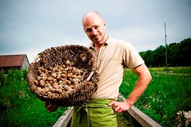 Snail breeder Andreas Gugumuck 