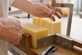Bars of soap being cut