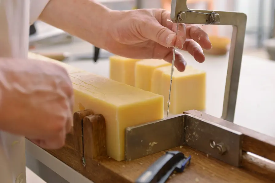 Bars of soap being cut