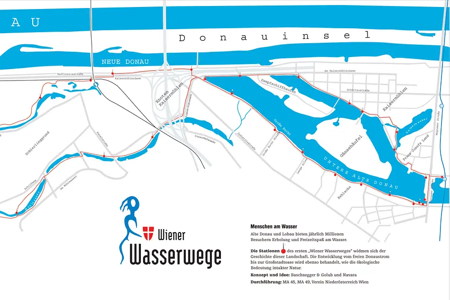 Karte der Wiener Wasserwege