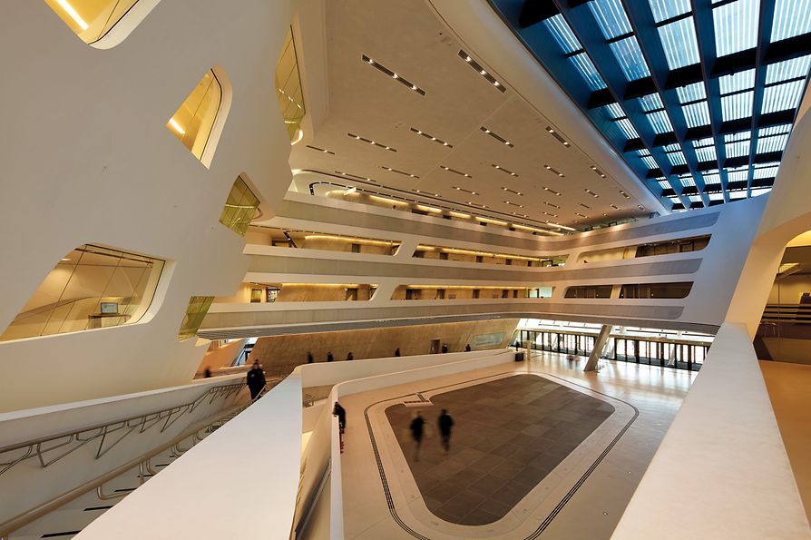 Inside shot of the Library and Learning Center on the Campus of the Vienna University of Economics and Business 