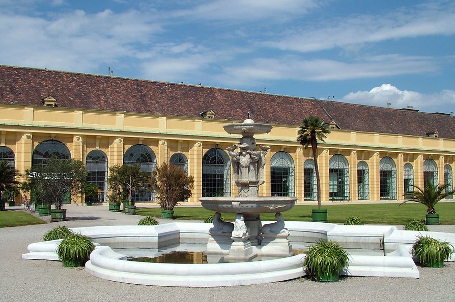 Orangerie (üvegház) a Schönbrunni kastélyparkban