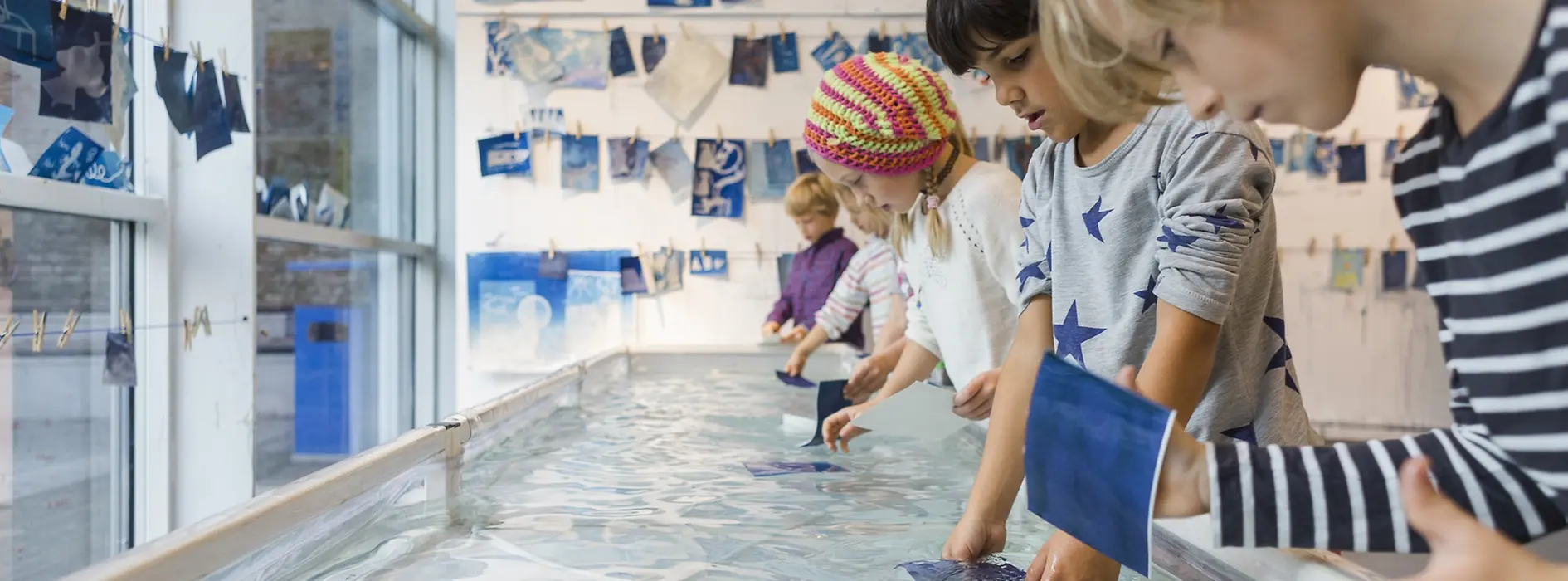 Children composing a photo