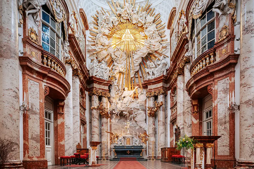 Interior view of Vienna’s Karlskirche (Church of St. Charles)