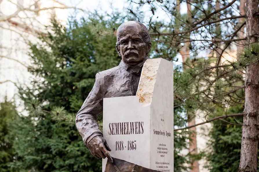 Ignaz Semmelweis, bust by Zsolt Marton 