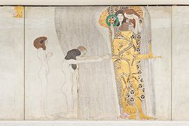 Gustav Klimt, Beethovenfries, Detail linke Wand, Secession