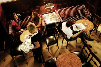 Café Demel, interior view, guests, waitress
