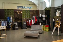 Diseño upcycling de Gabarage, tienda, vista del interior