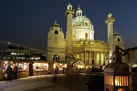 Advent market at the Karlskirche (Church of St. Charles)