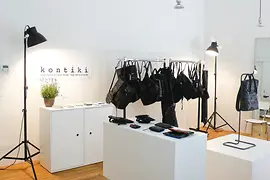 Upcycling kontiki, showroom dans la Grundsteingasse à Ottakring, intérieur
