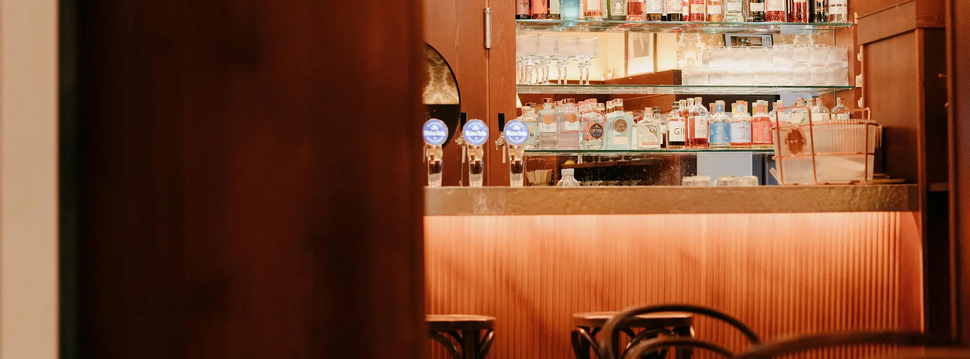 Coffee house with counter and bar