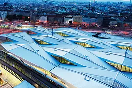 La Gare principale de Vienne vue d'en haut