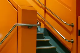 A stairwell in the Vienna International Centre