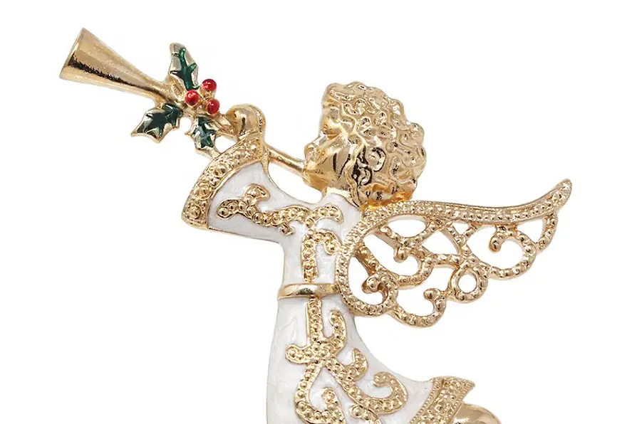 Decoración de Navidad de vidrio con forma de ángel