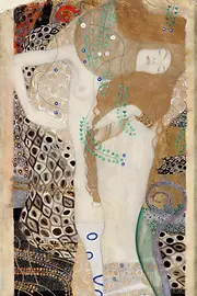Painting by Gustav Klimt, The Women Friends, Water Serpents I (1904)