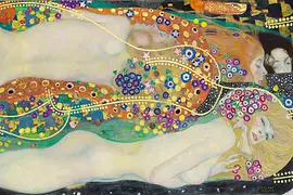 Painting by Gustav Klimt, Water Serpents II