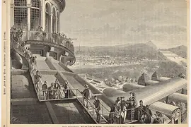 Illustration: Vienna World Exhibition. On the roof of the rotunda