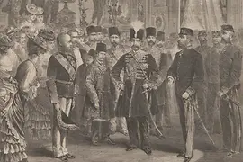 Illustration: Der Schah von Persien am 3.8.1873 bei der Wiener Weltausstellung