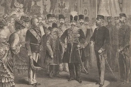 Illustration: Der Schah von Persien am 3.8.1873 bei der Wiener Weltausstellung