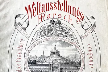 Titelblatt des Wiener Weltausstellungs-Marsches von Philipp Fahrbach jun. (1873)